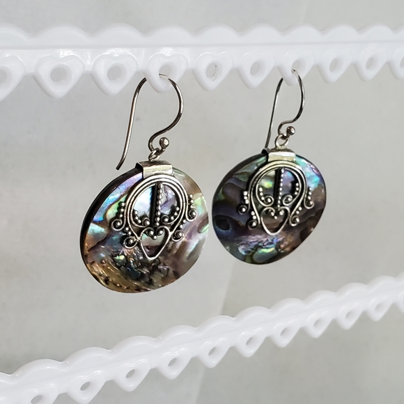 Suarti Abalone Sterling Drop Earrings - Picture 8 of 13